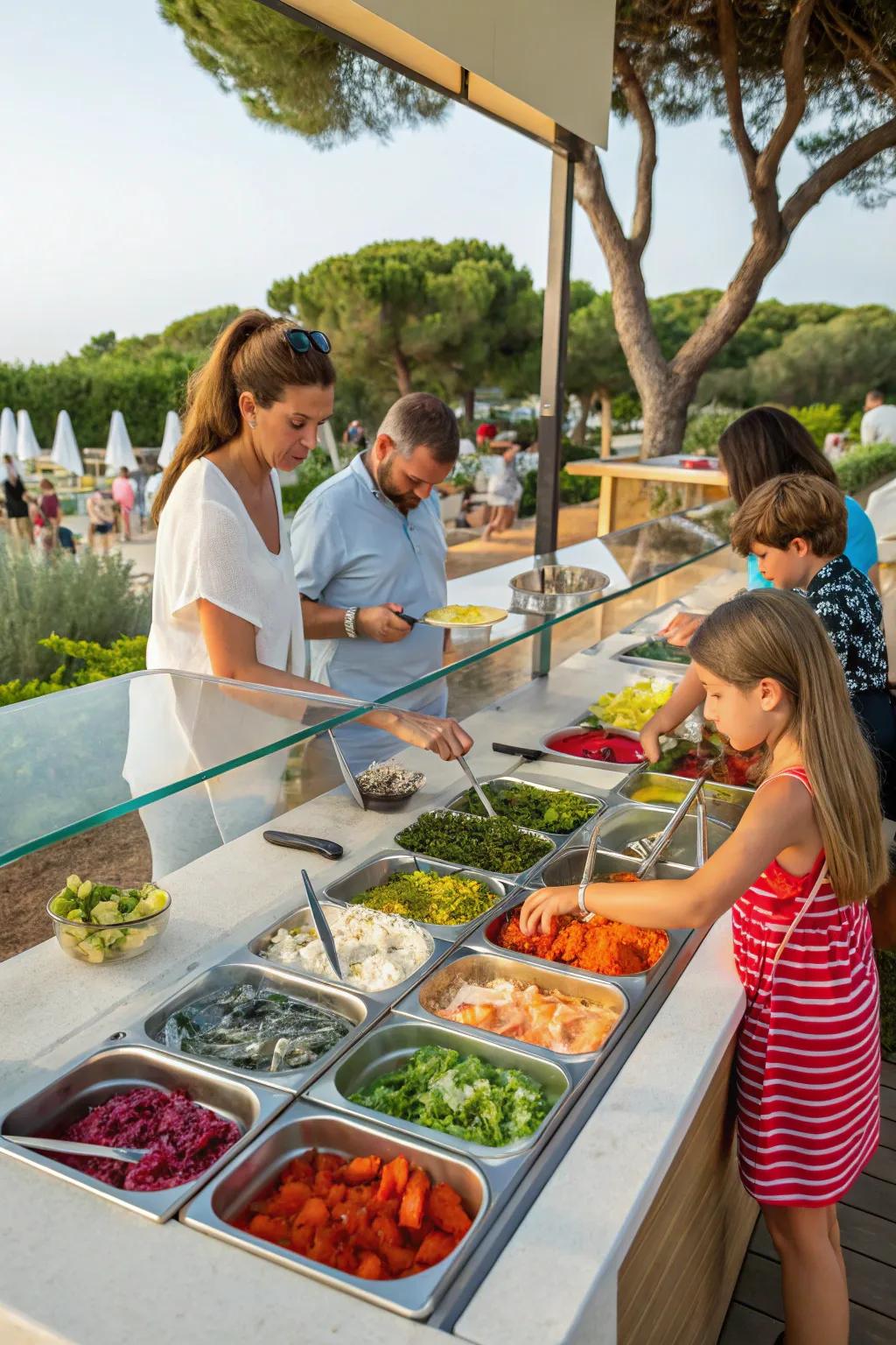 Interactive stations let guests personalize their dining experience