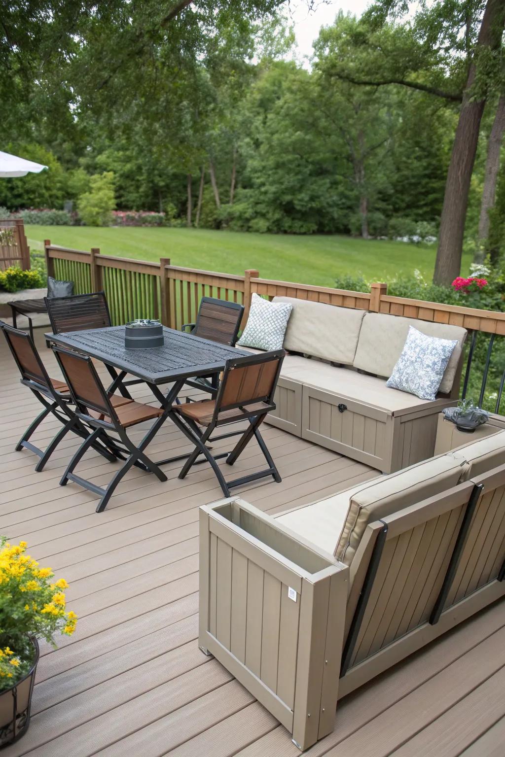 A multi-functional deck that adapts to various activities.