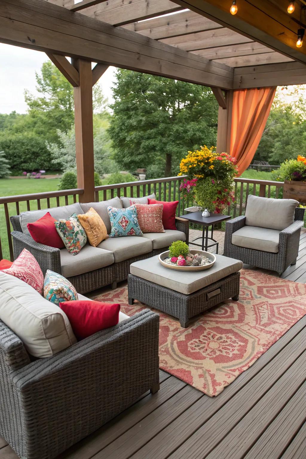 An outdoor living room perfect for relaxation and leisure.