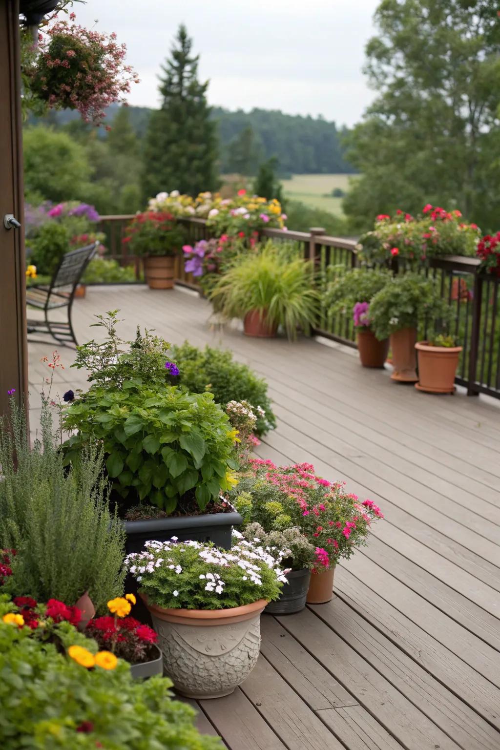 A garden oasis that breathes life into the deck space.