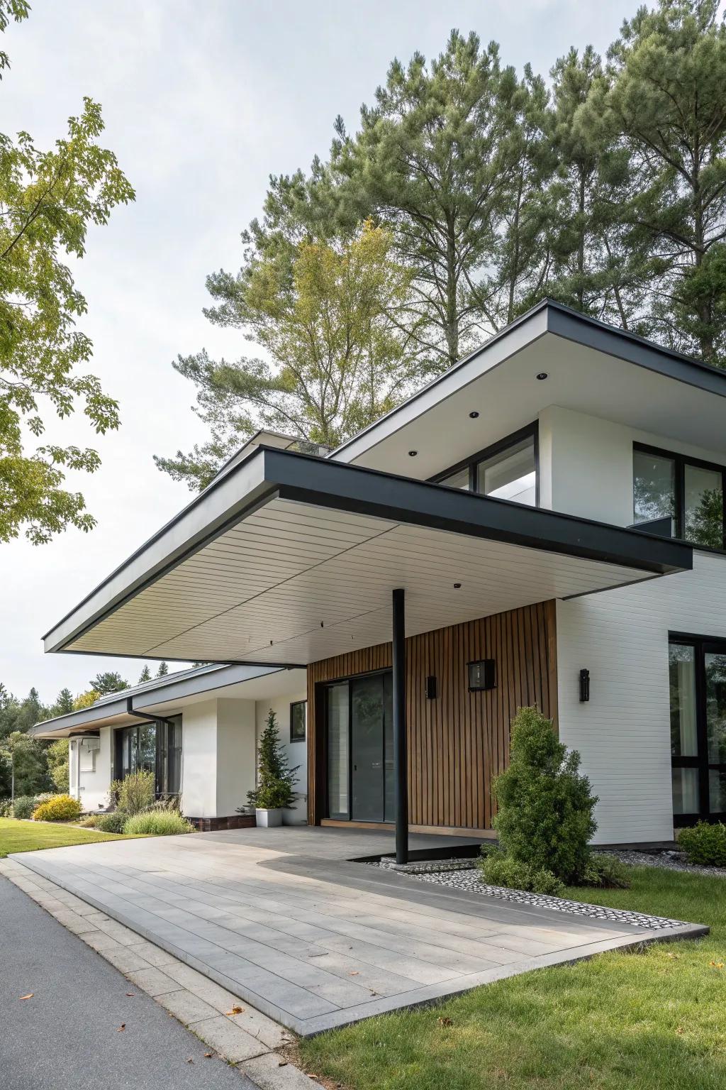 A sleek and modern overhang adds a sophisticated touch to any home.
