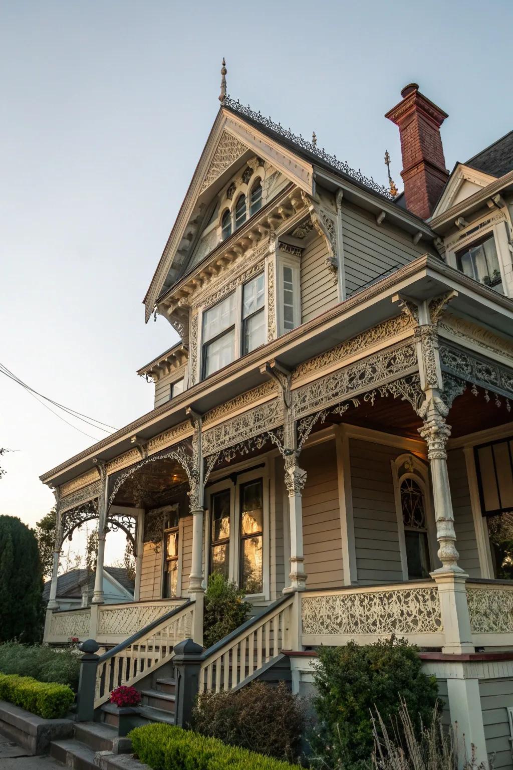 An ornate Victorian overhang adds historical charm to your home.