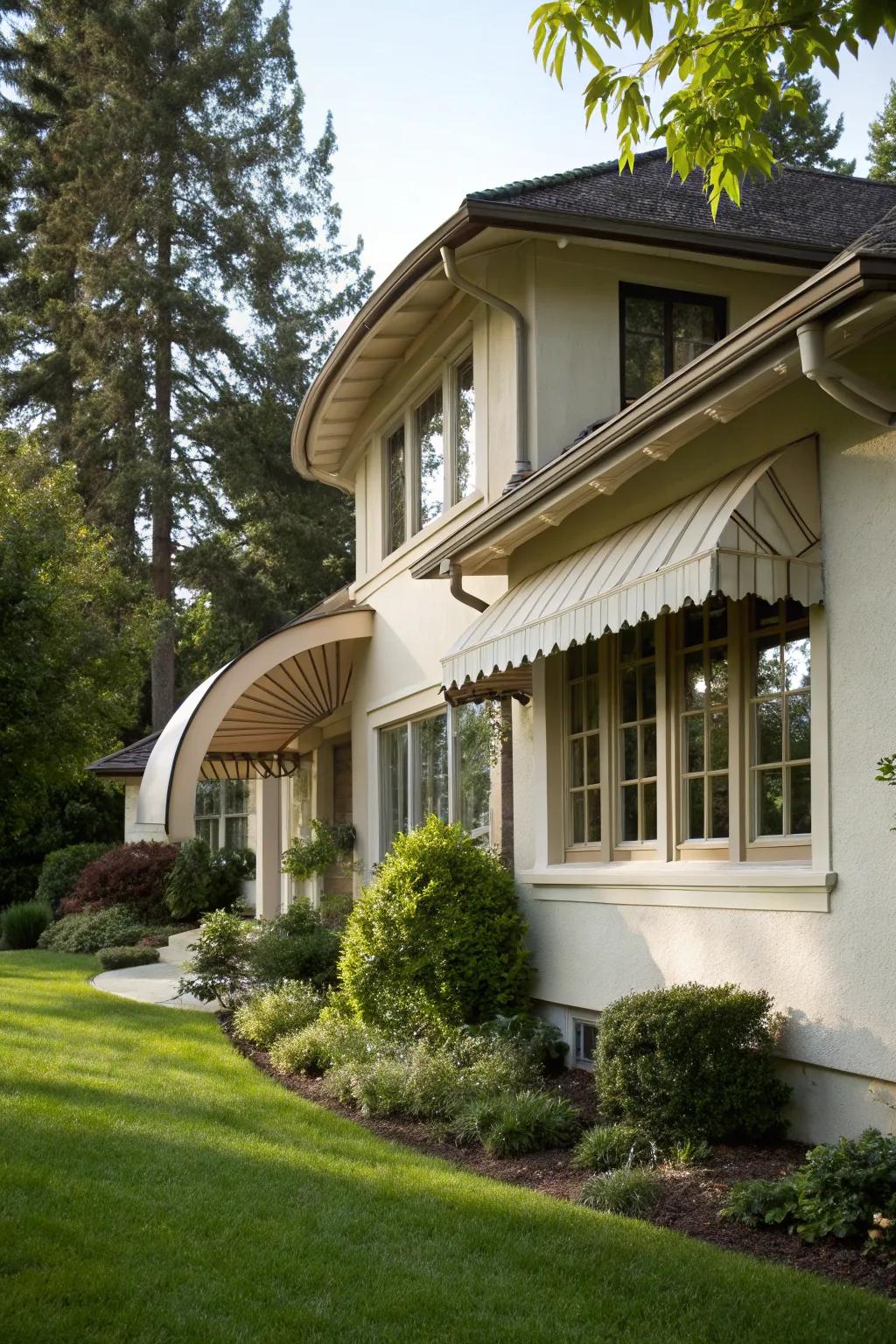 An eyebrow overhang adds a gentle, elegant touch to your home.