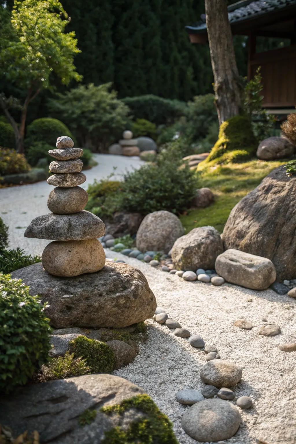 Anchor your space with natural stone groupings.