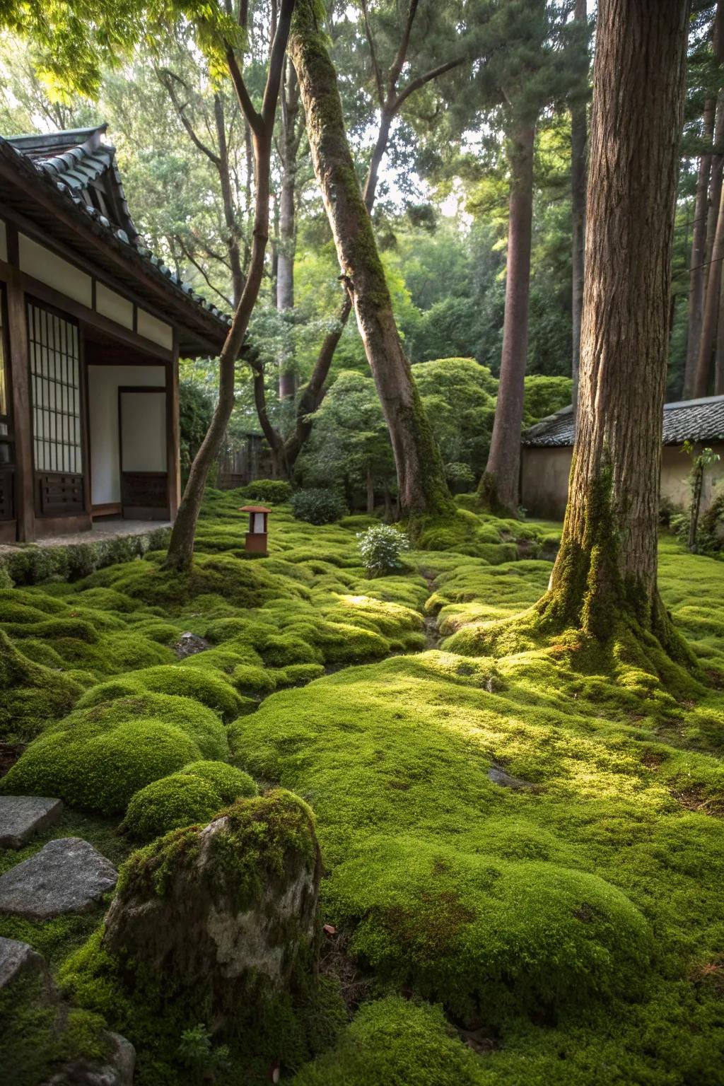 Enjoy a soft moss covering underfoot.