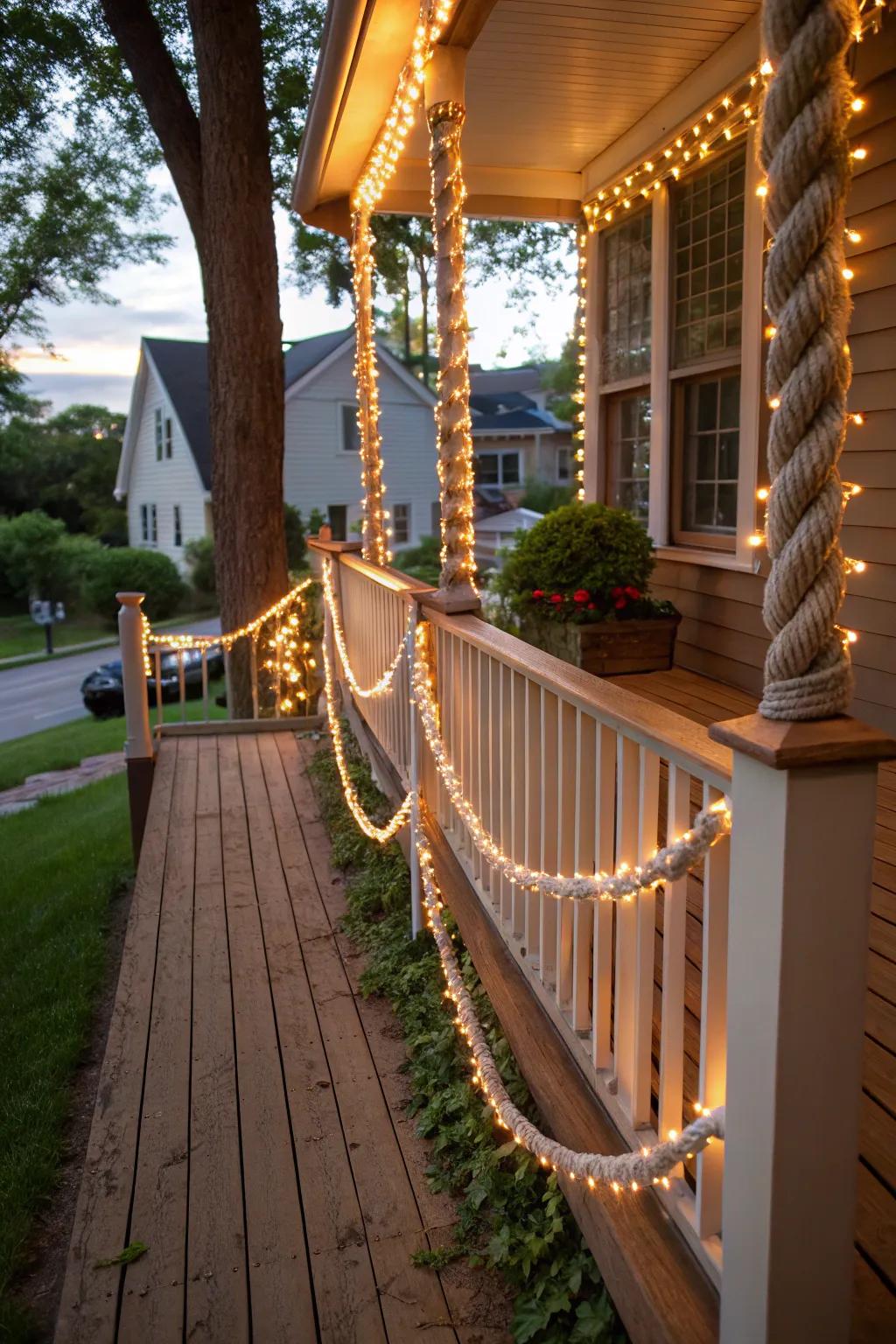 Rope lights add a playful, artistic touch.