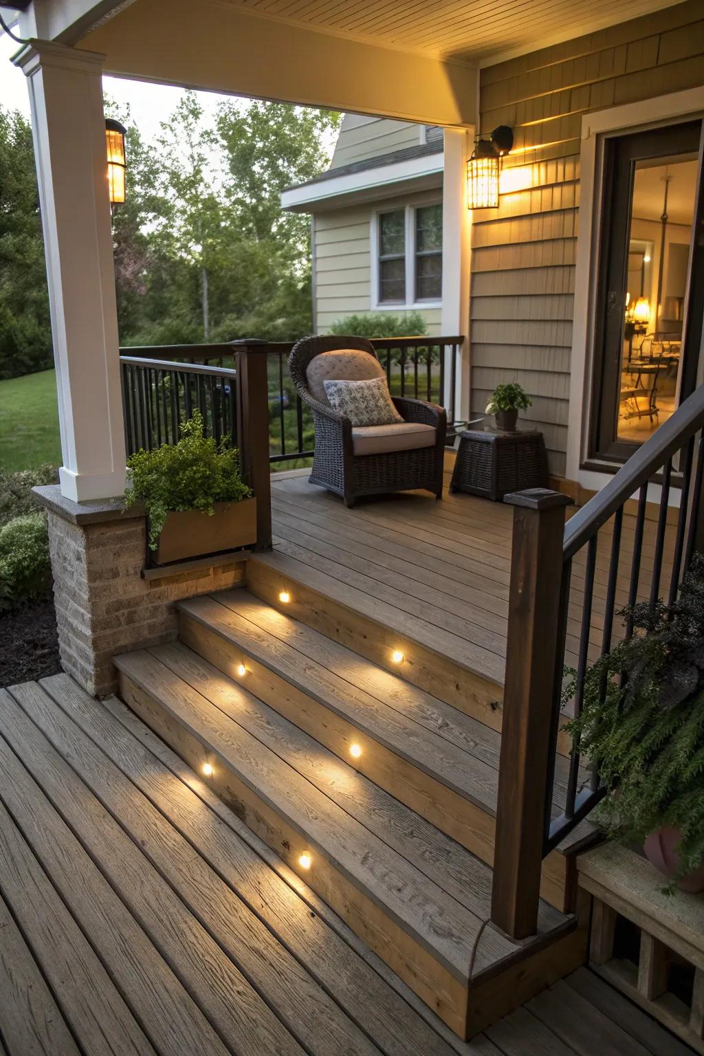 Step lights offer safety with style.