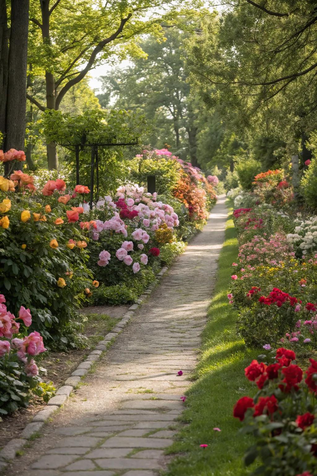 A mesmerizing living aisle layered in fresh flowers.