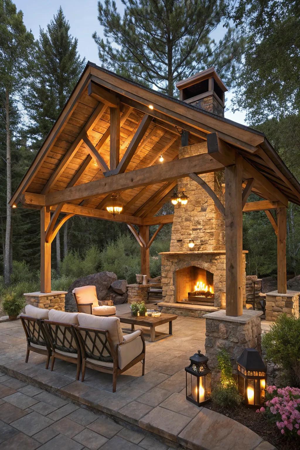 An open-air pavilion keeps you connected to nature while enjoying the comforts of home.