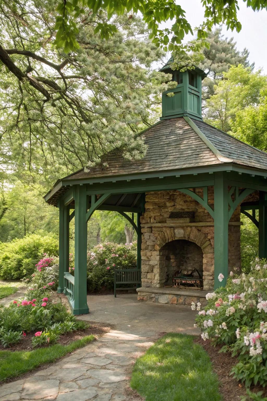 Green walls offer privacy and enhance the natural feel of your pavilion.