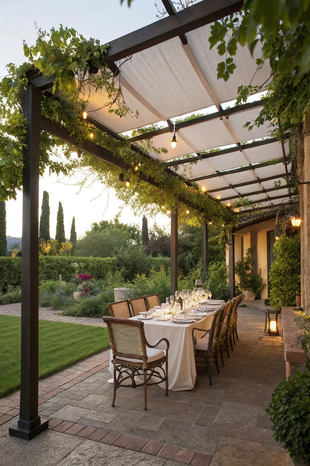 Adaptable shades improve comfort and privacy.