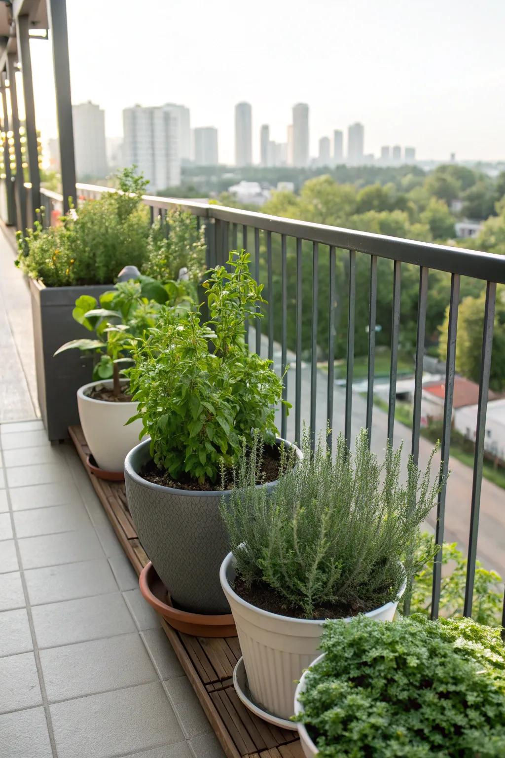 Cultivate fresh flavors with a balcony herb garden.