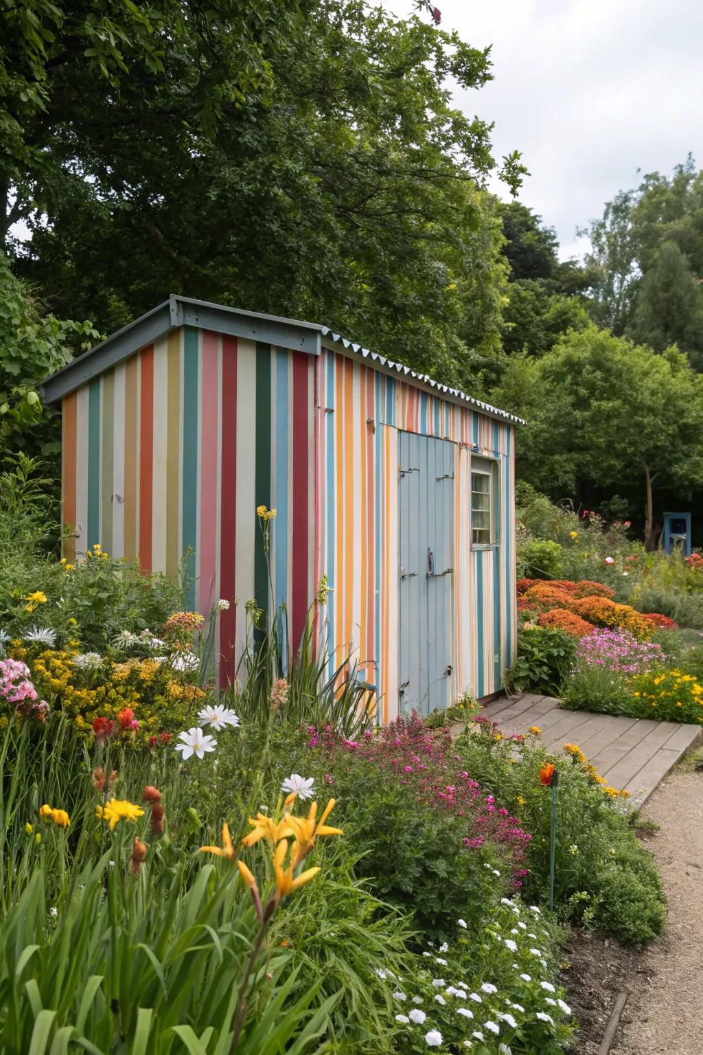 Patterns add a playful and unique touch to your shed.