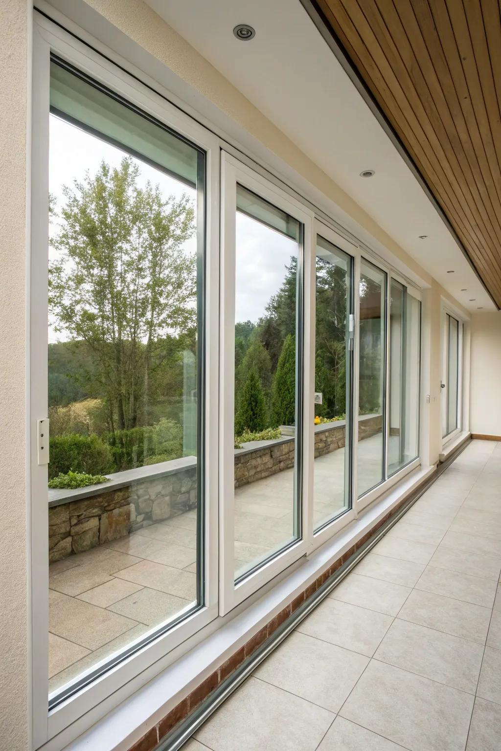 Sliding windows maximizing space and outdoor access.