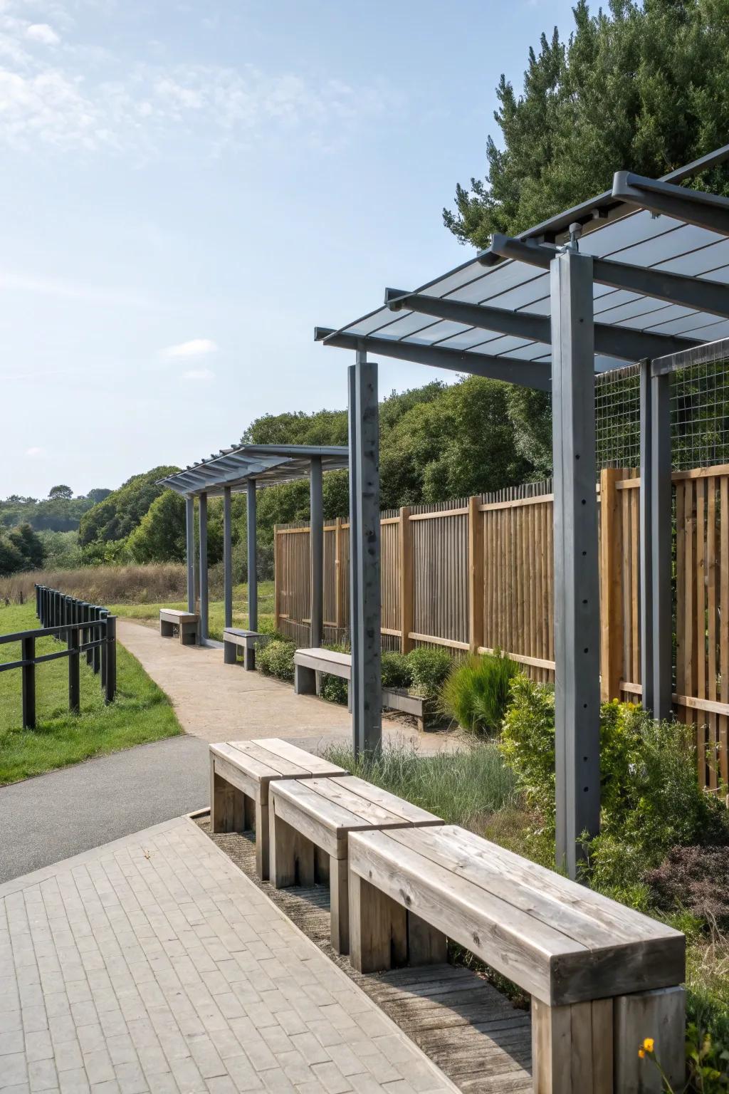 Achieve a stylish mix of modern and rustic in your outdoor design.