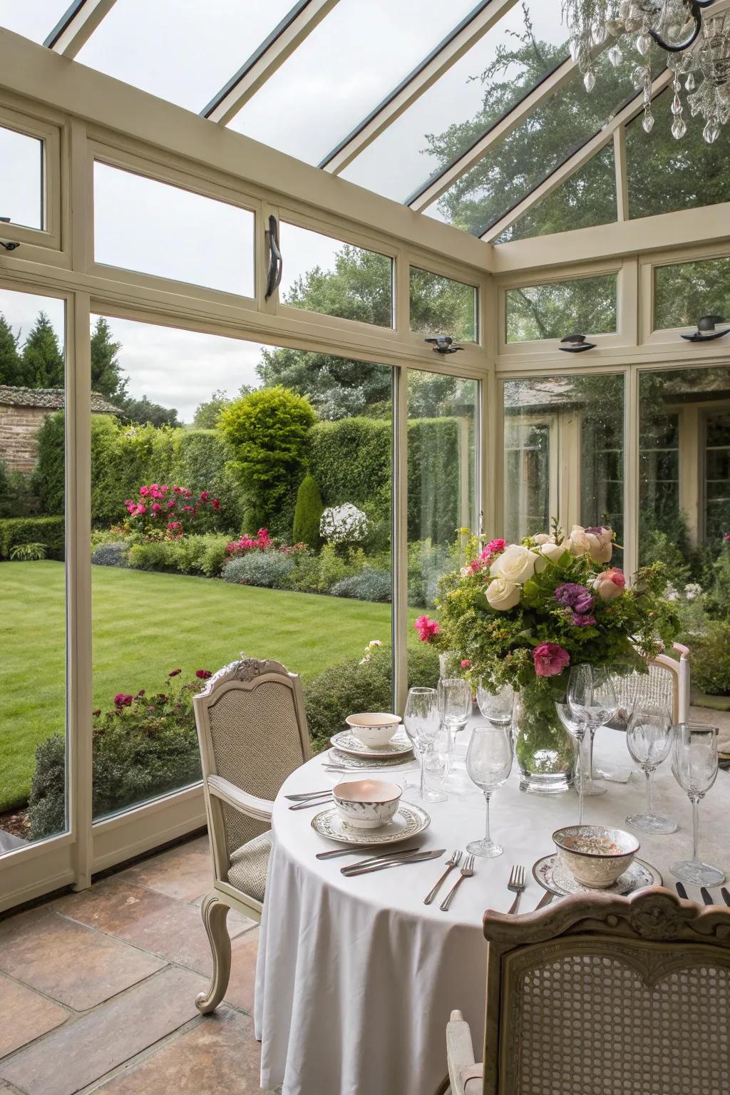 Dining with nature's splendor as the backdrop.