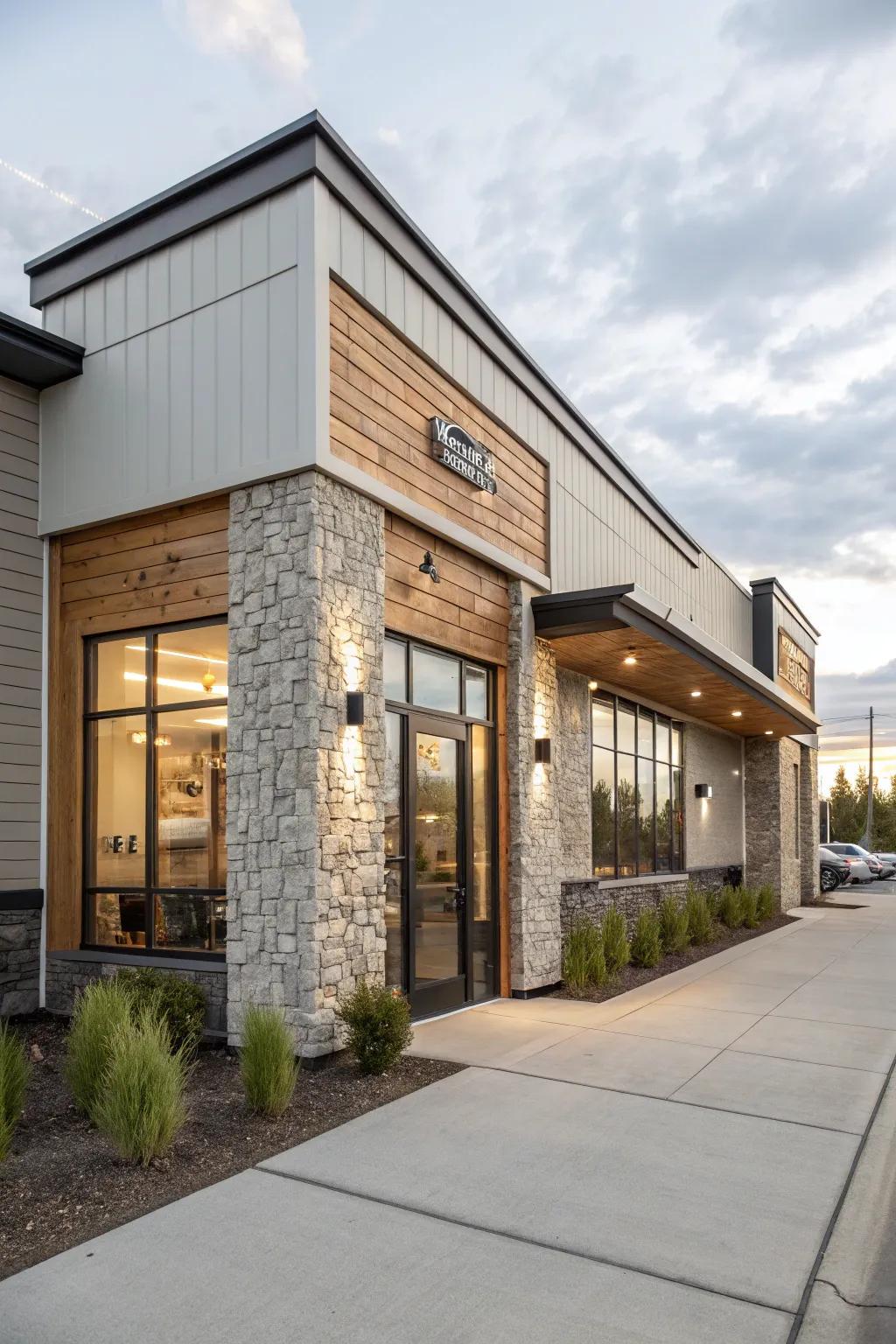 Facade of a salon enhanced with <a href=