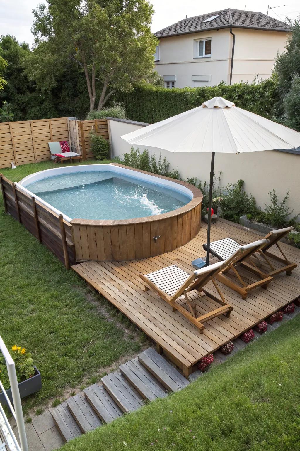 A minimalist half-deck perfect for lounging.