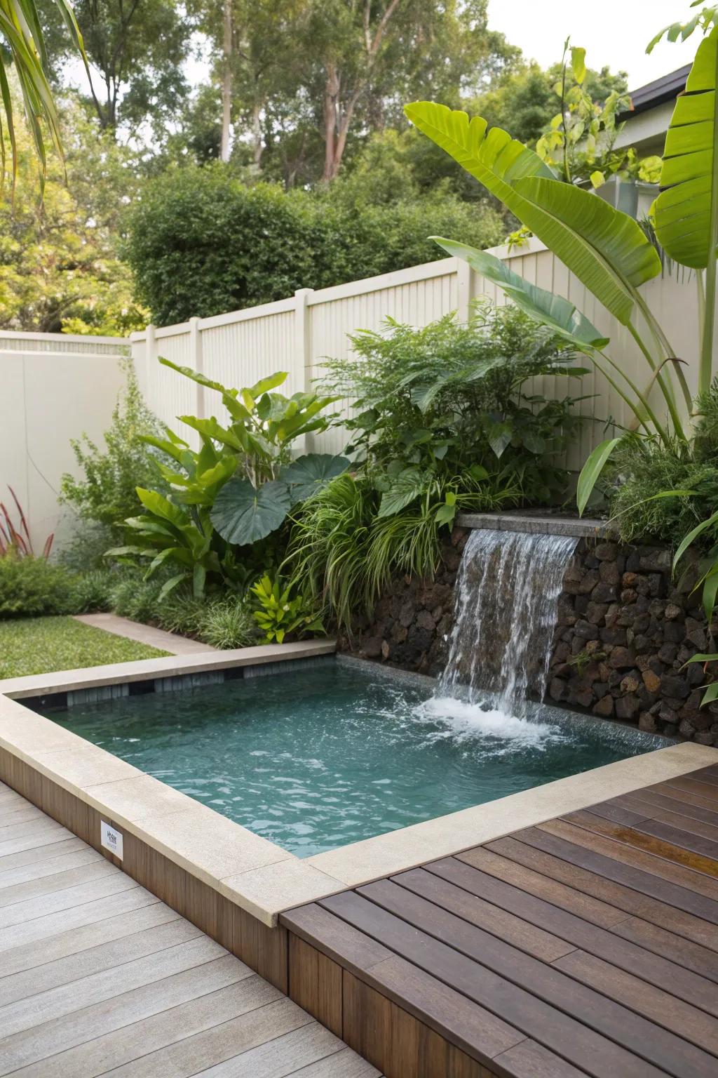 Water features add relaxation and serenity to pool decks.
