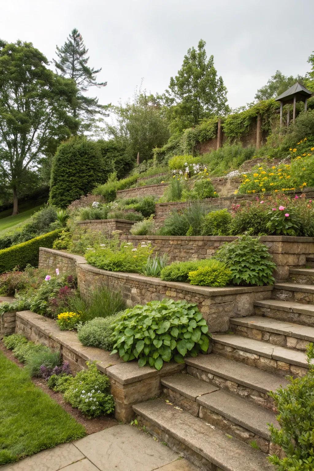 Stepped designs create playful, dynamic visuals.