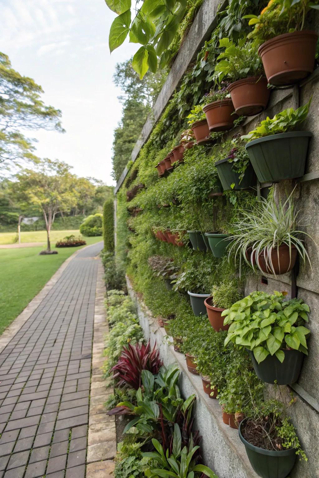 Vertical gardens maximize space with lush beauty.