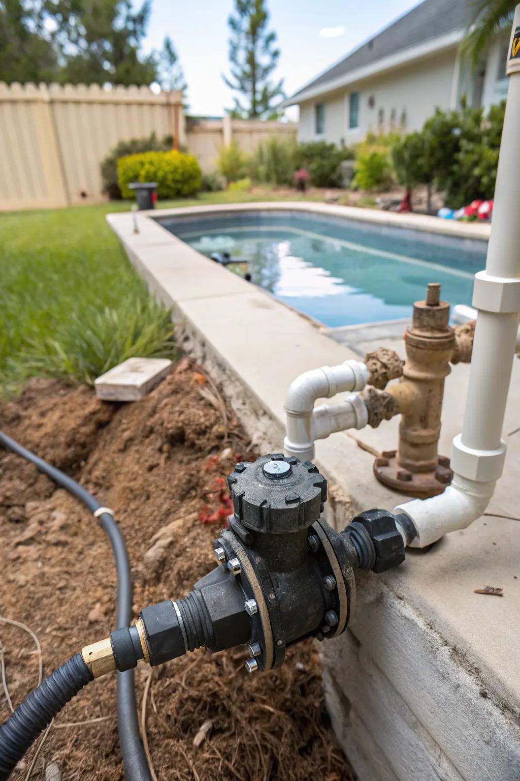 Control water direction using a backwash valve.