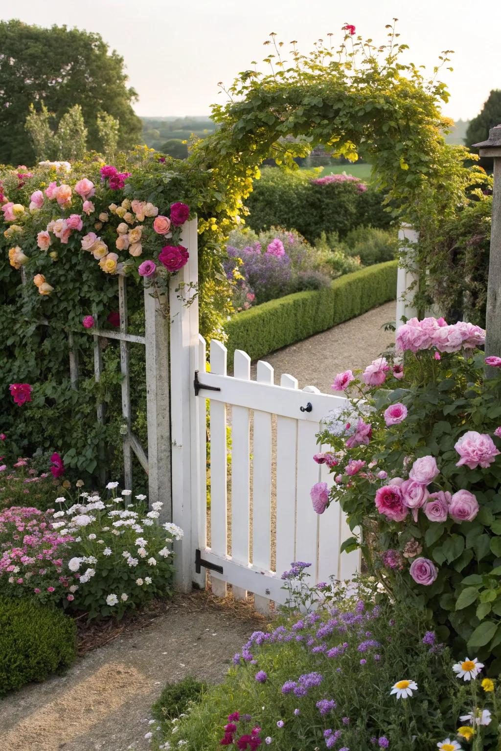 A cottage-style gate adds charm and nostalgia to your garden.