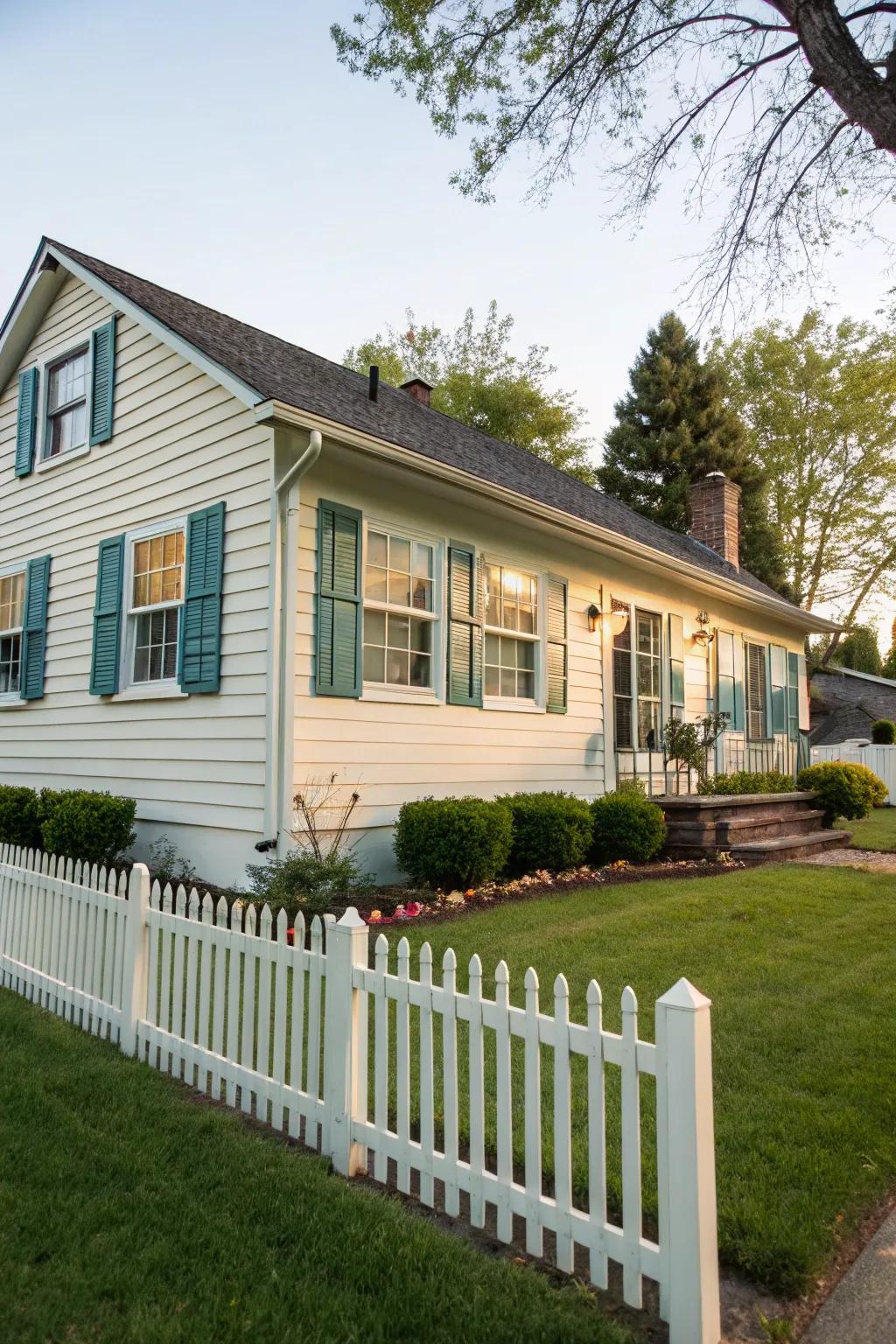 Decorative shutters add charm and detail.