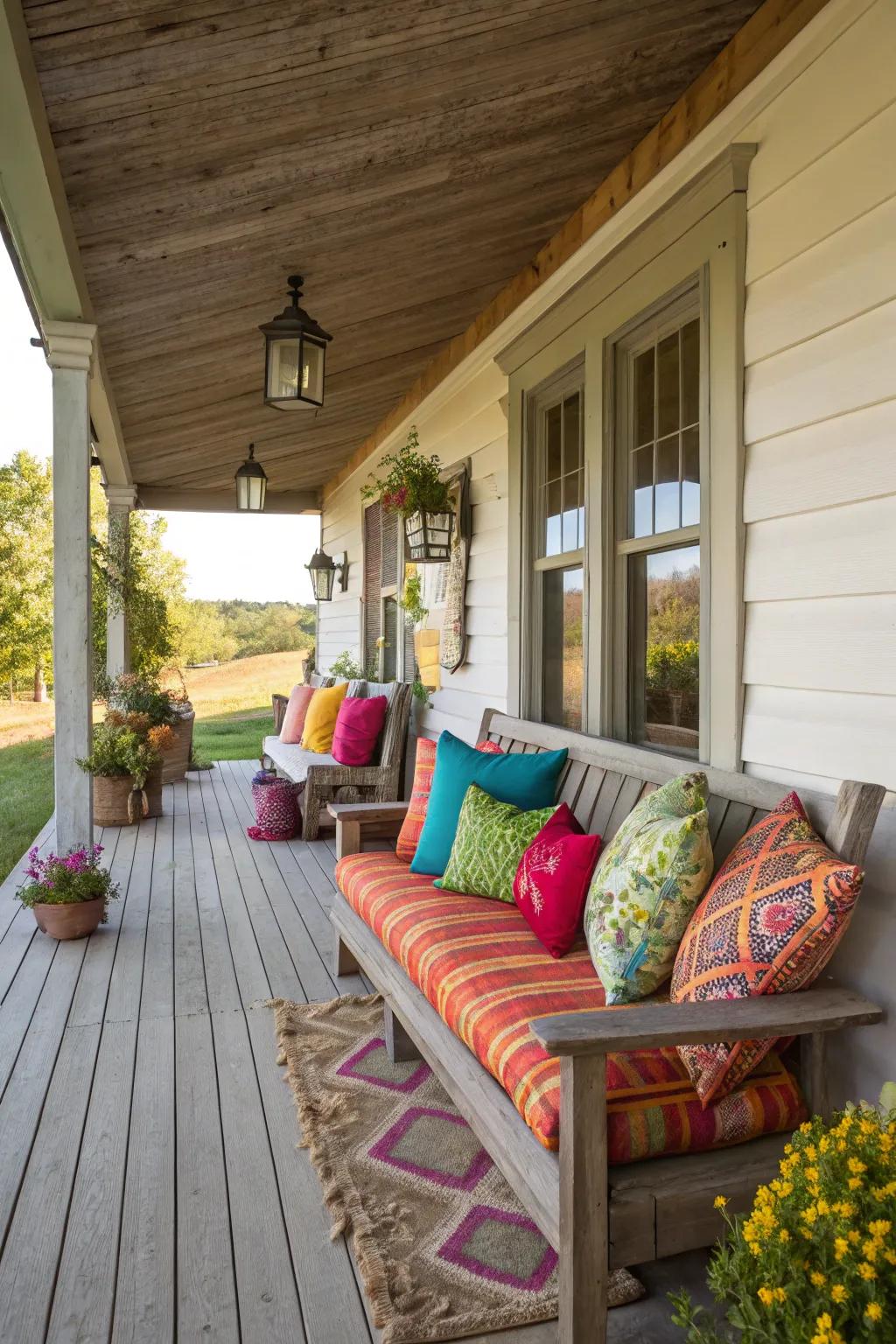 Plush cushions add comfort and style.