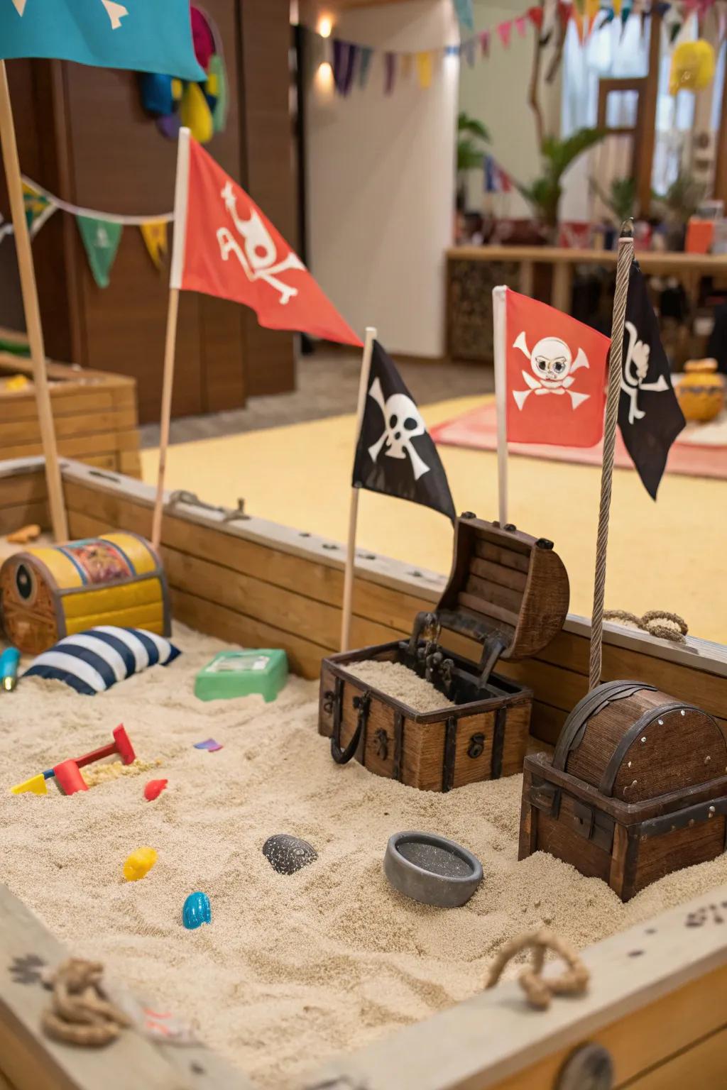 A pirate-themed sandbox adventure, sparking imaginations.