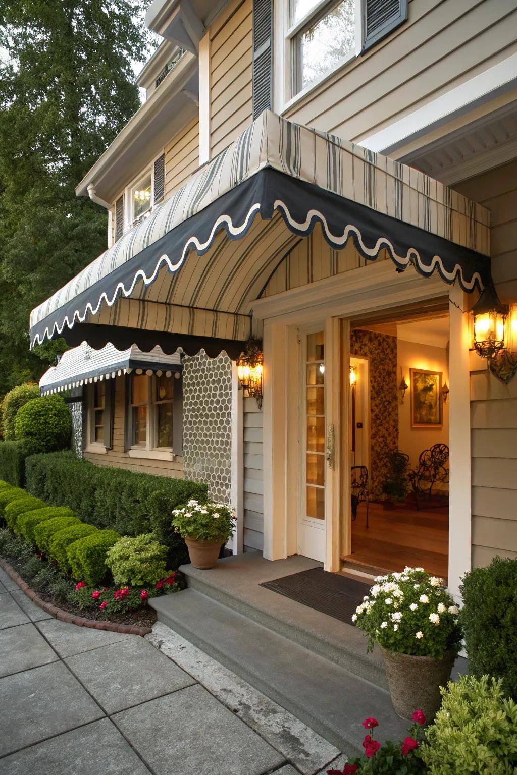 Scalloped canopy edges creating a whimsical effect.