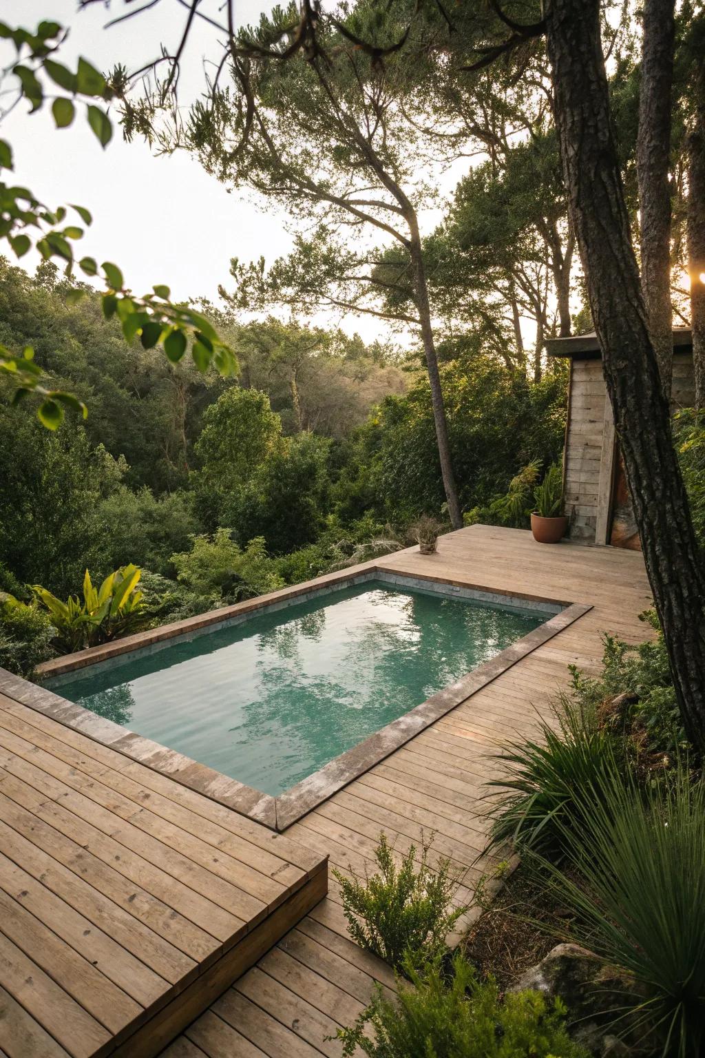 Natural pine decking offers a cozy, inviting atmosphere.