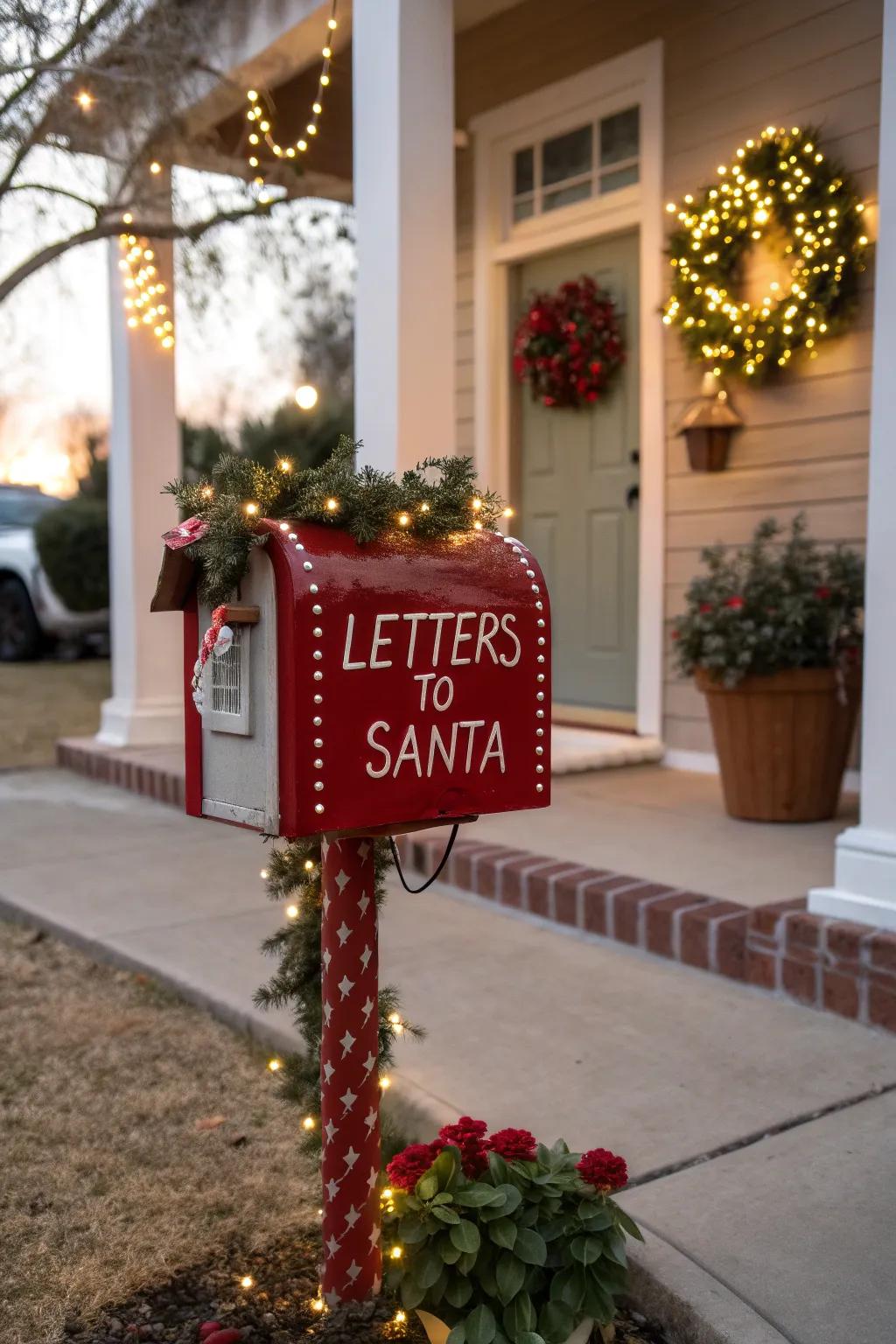 Celebrate the holidays with a'Letters to Santa' mailbox.