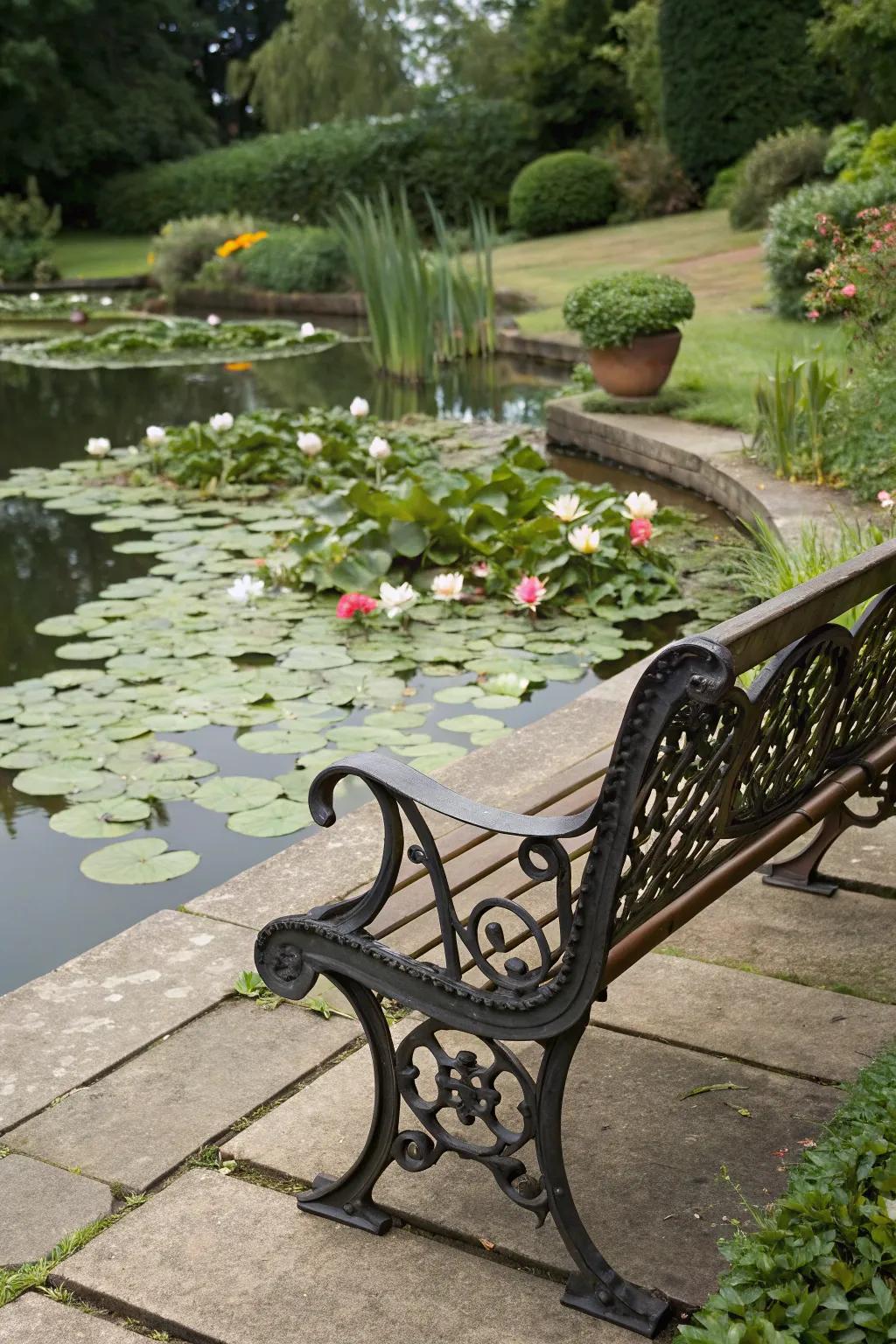 Add a touch of elegance with a Victorian-style bench.