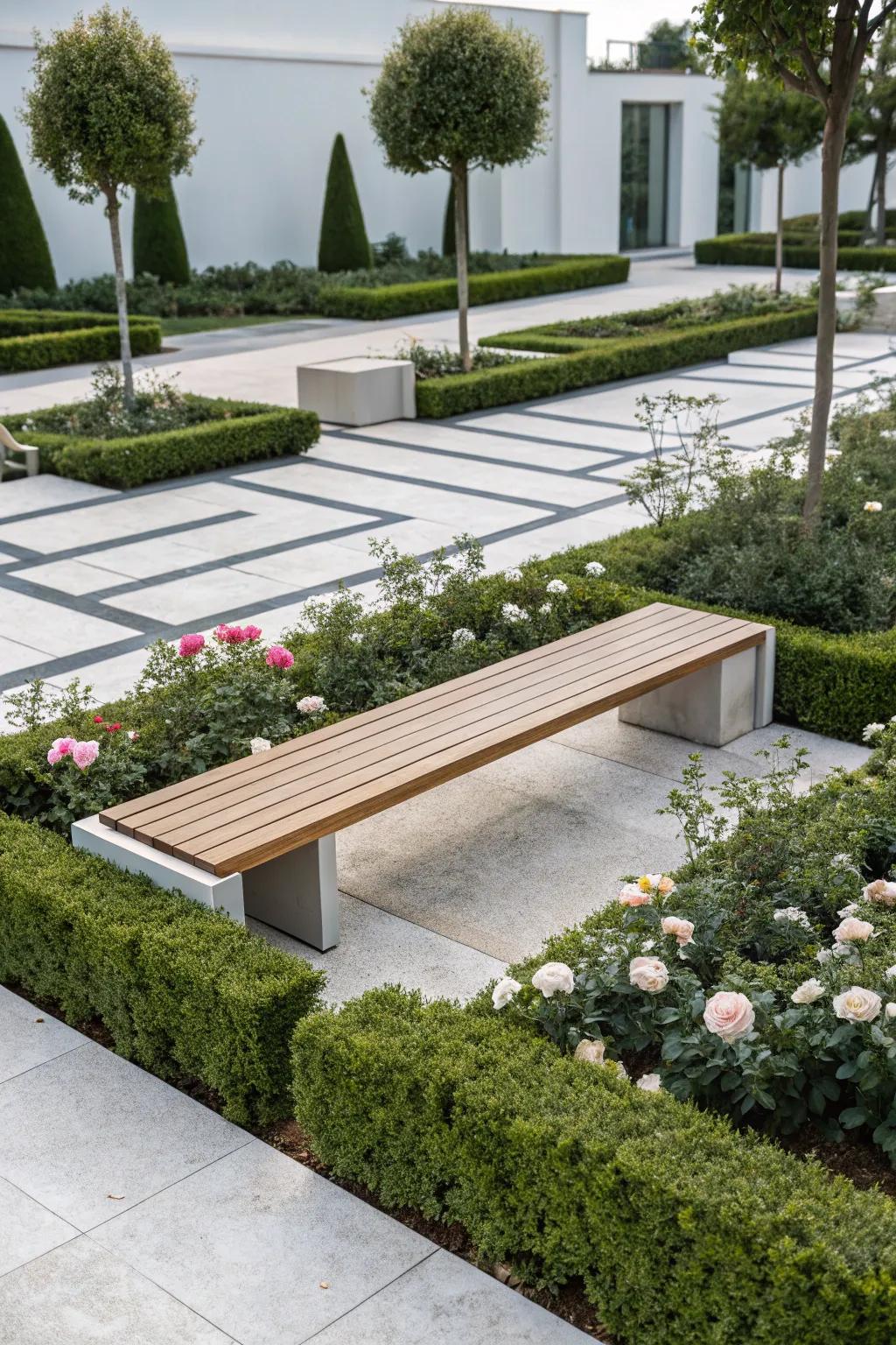 Embrace contemporary style with a minimalist bench.