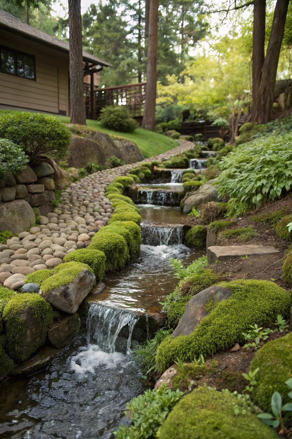 Tiered streams create captivating visual effects.