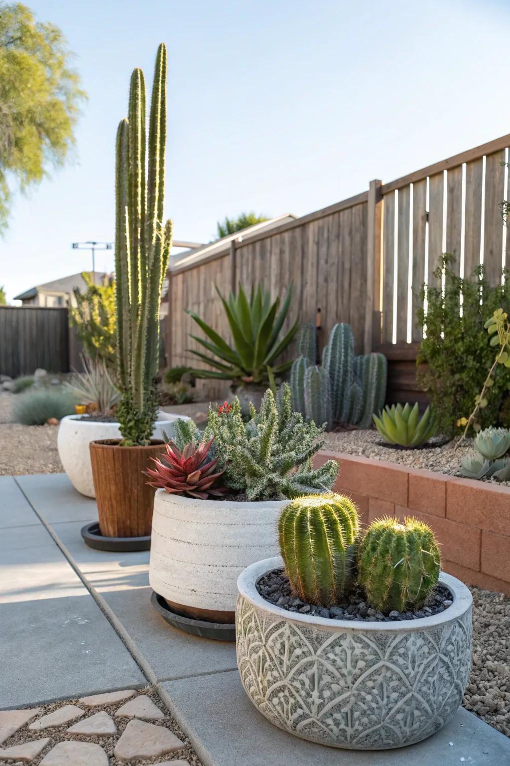 Unique planters highlight favorite plants beautifully.