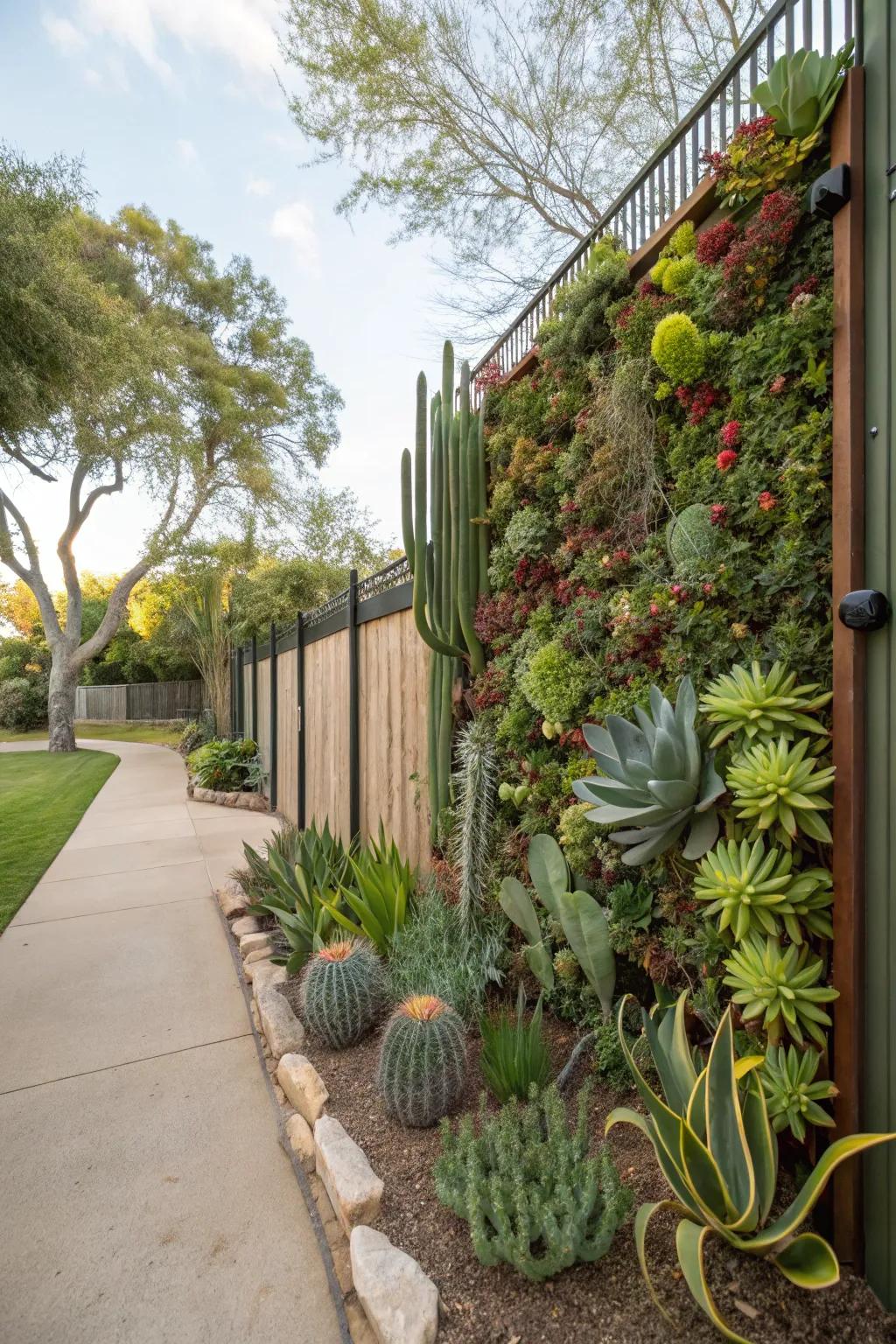 Vertical gardens make use of every inch of space.