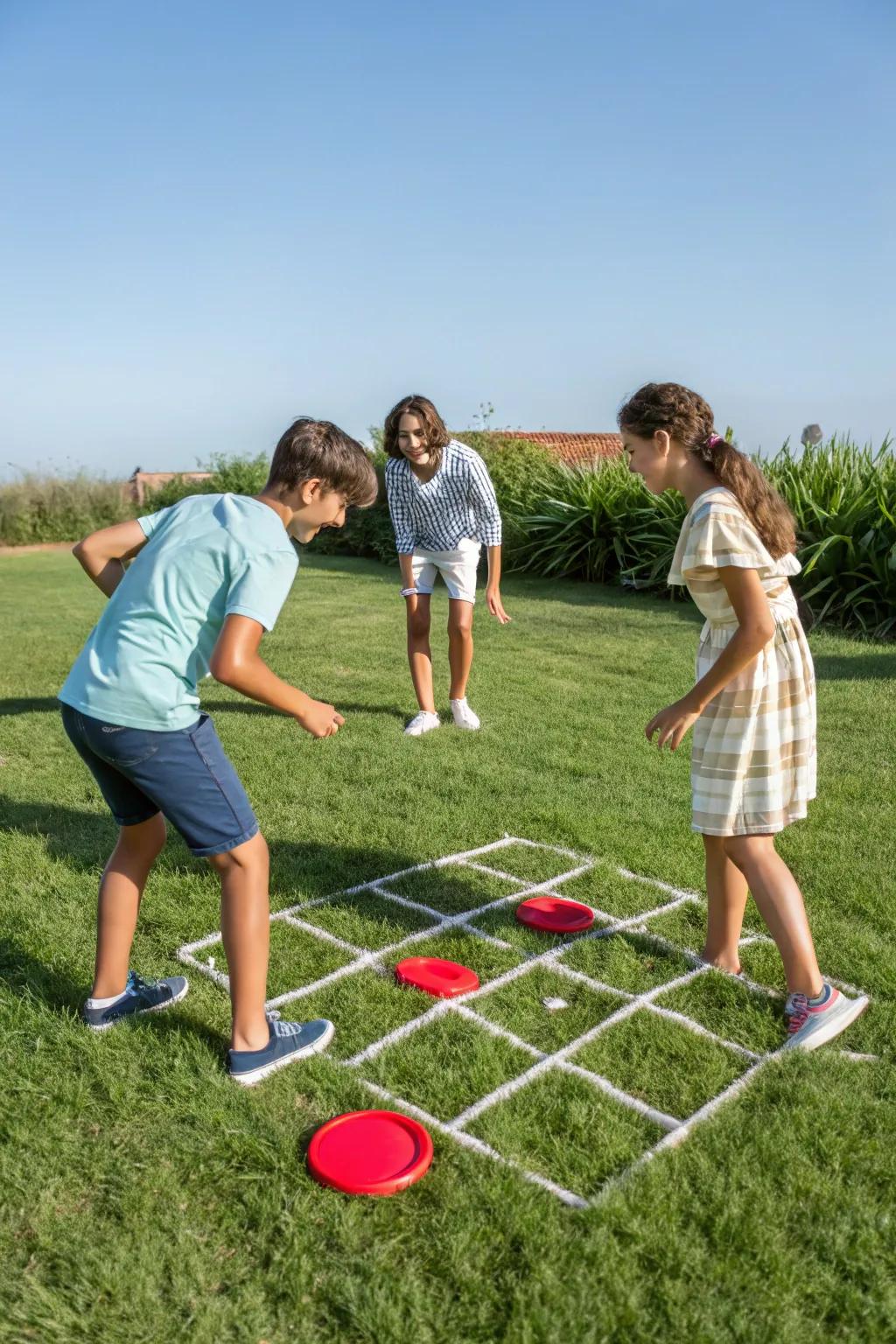 Frisbee Tic-Tac-Toe: A fun and challenging twist on a classic.