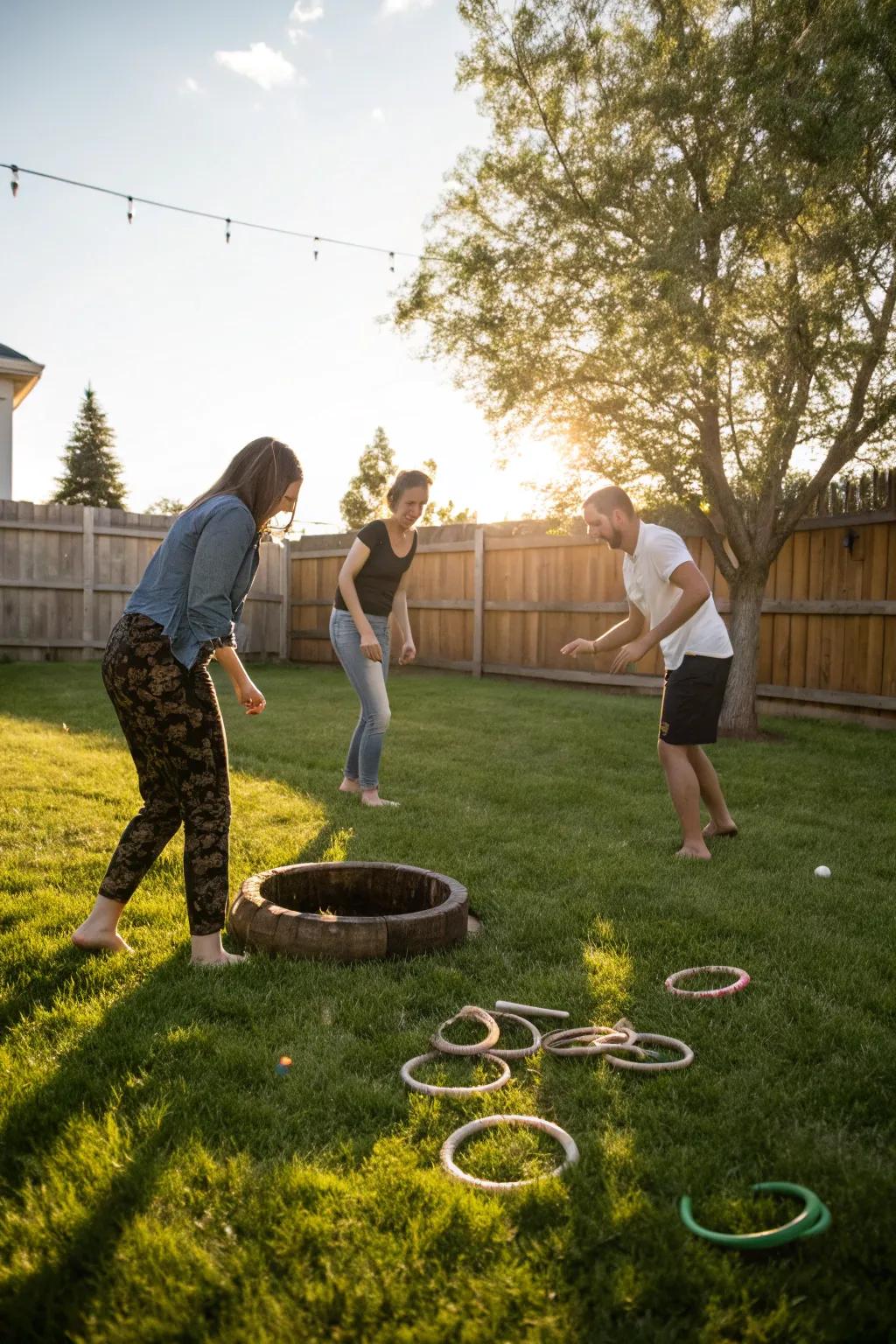 Horseshoe Toss: A timeless backyard game for all to enjoy.