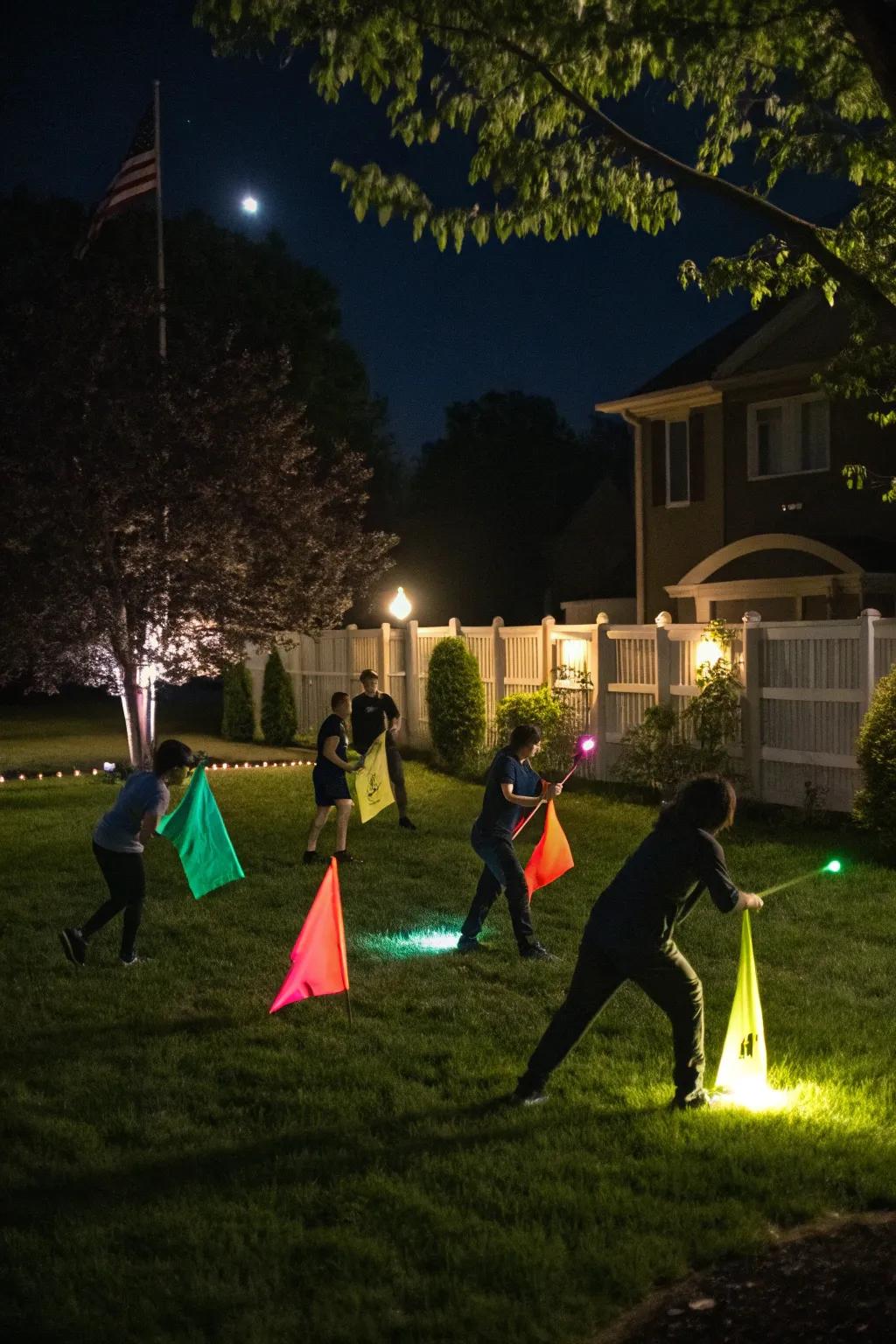 Glow-in-the-Dark Capture the Flag: Extend the fun into the night.