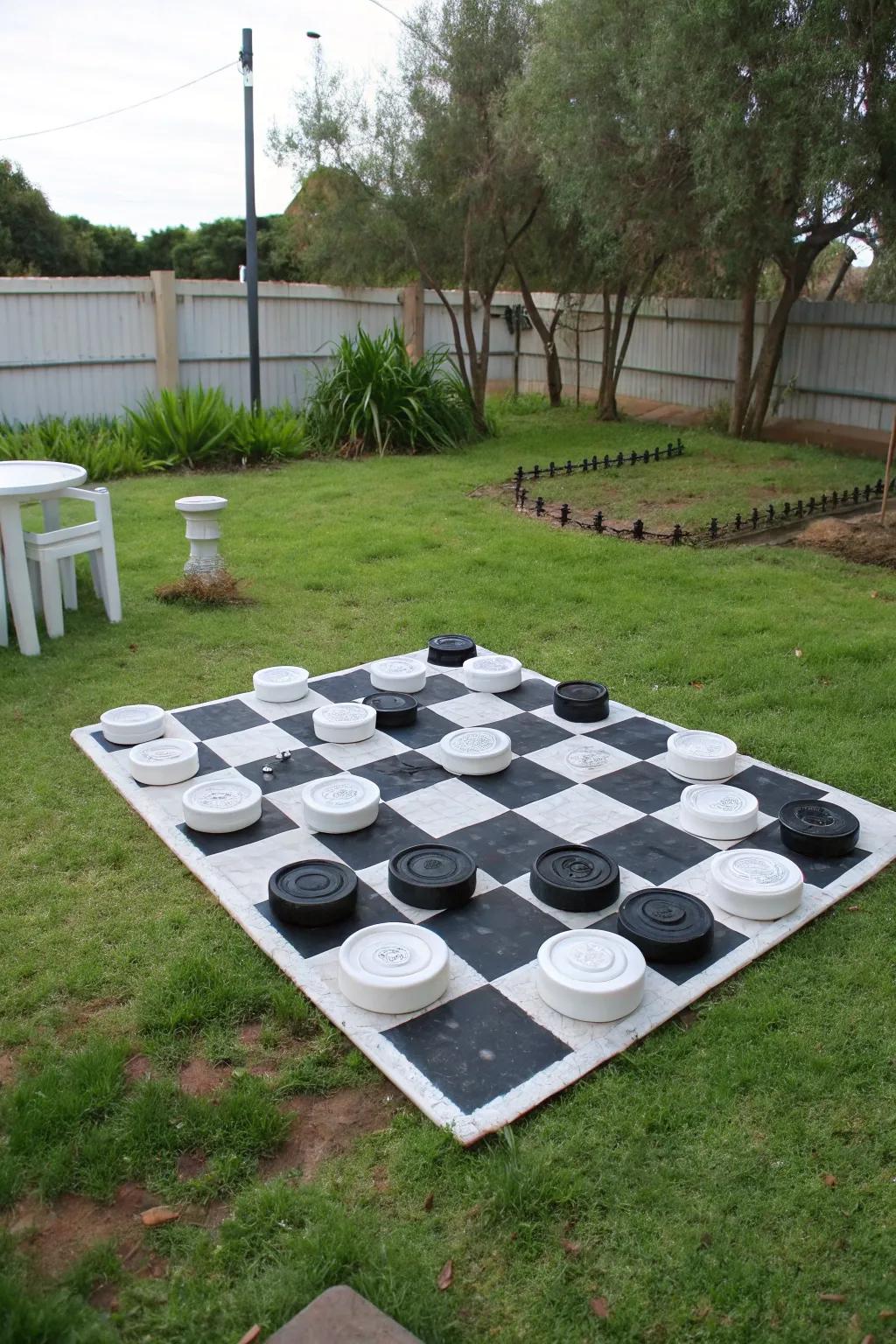 Giant Checkers: An oversized version of the beloved board game.