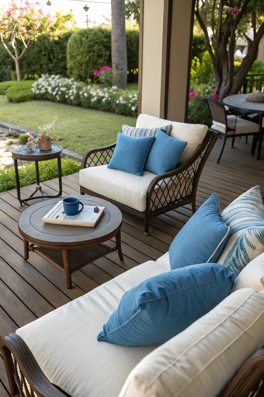 Comfortable seating invites relaxation.