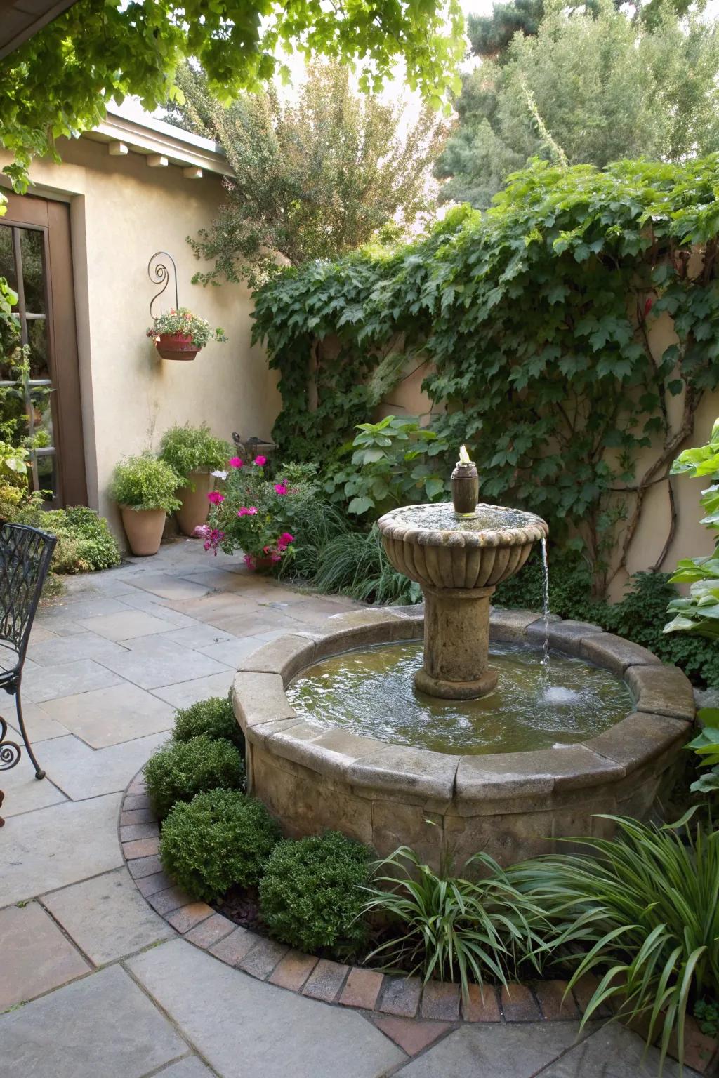Water features add serenity and aesthetic appeal.