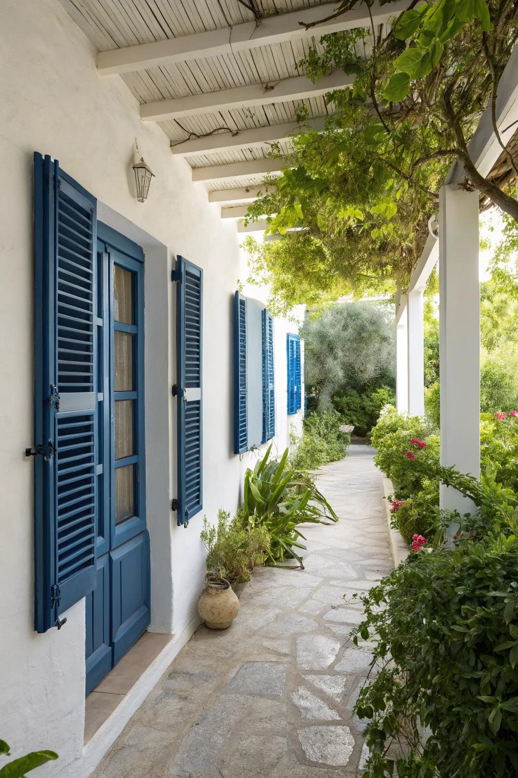 Bright white walls create a clean and classic look.