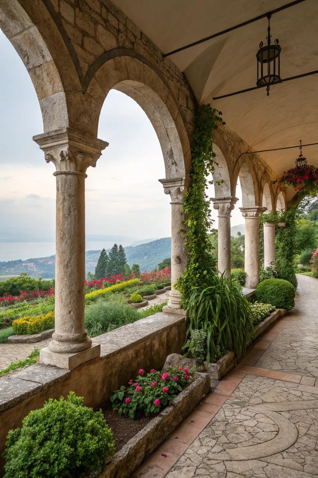 Arches and columns bring classic Greek beauty.