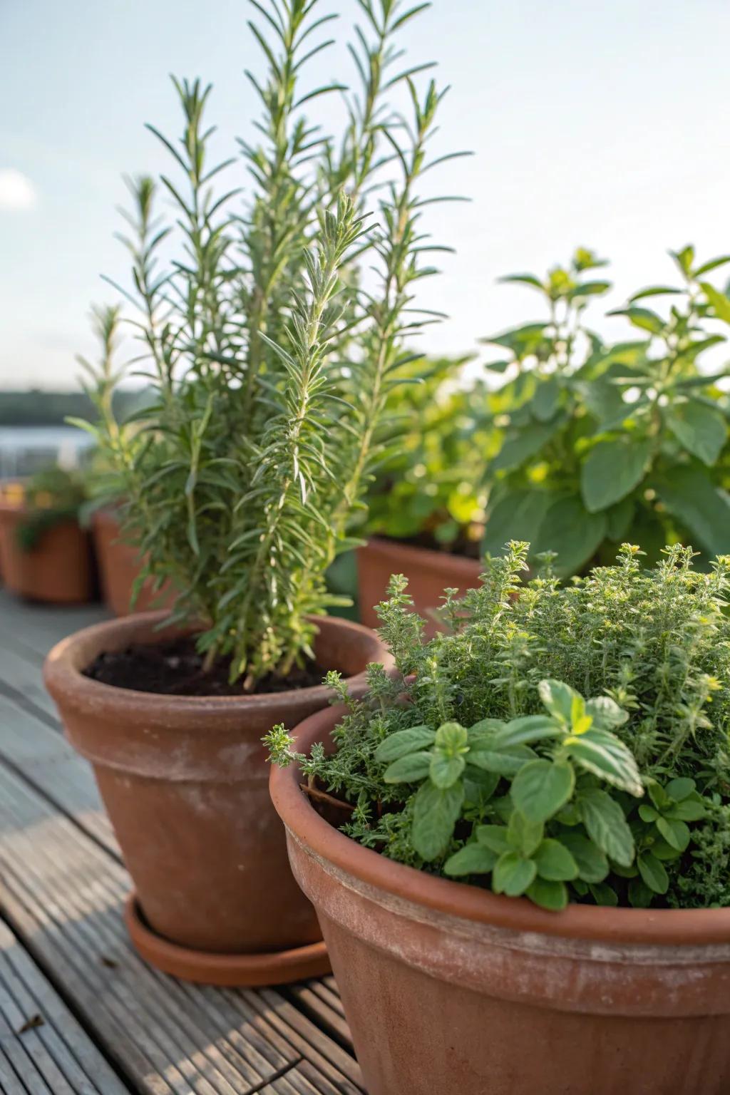 Herb gardens add flavor and fragrance.
