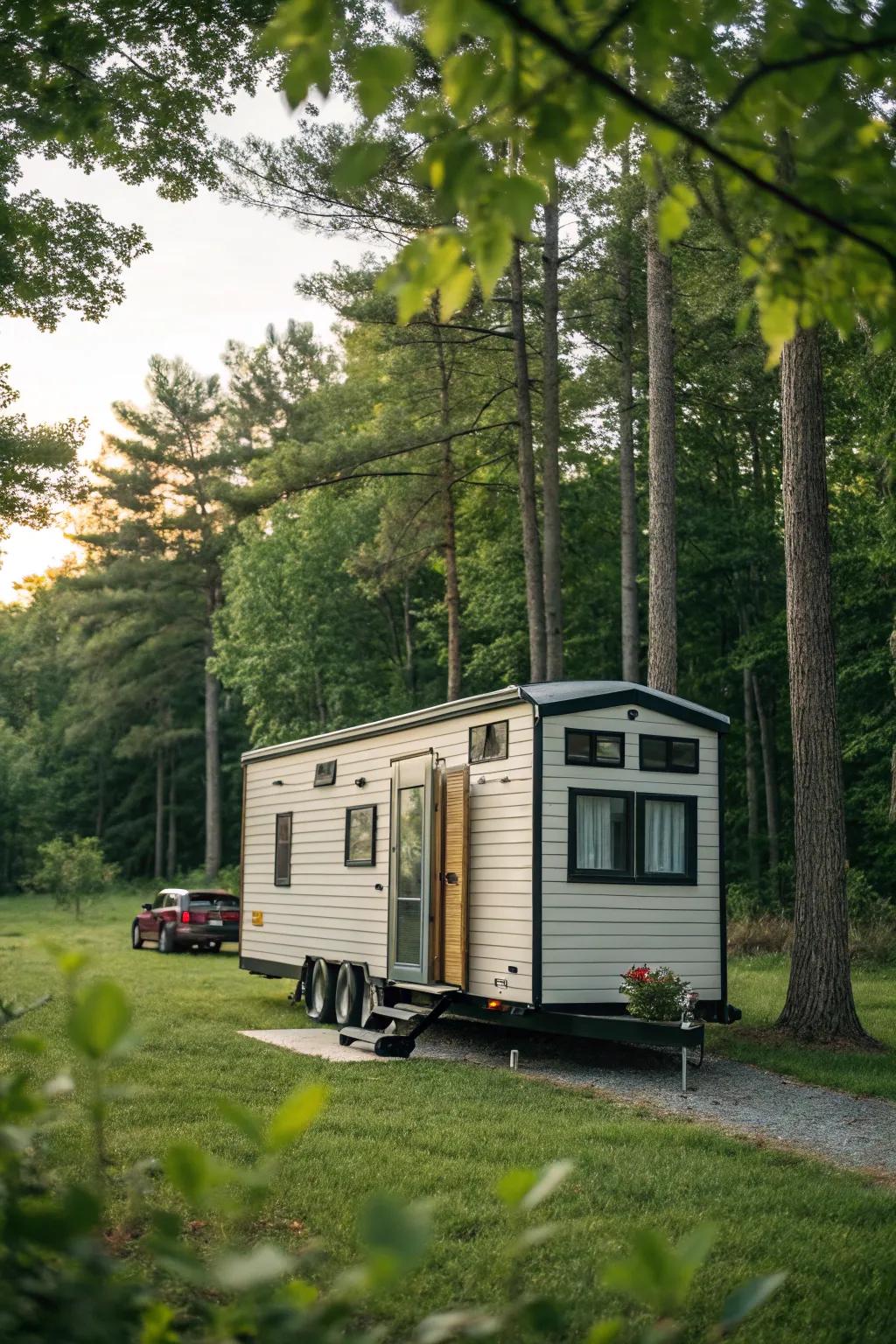 Vinyl siding is an affordable and versatile choice for tiny homes.