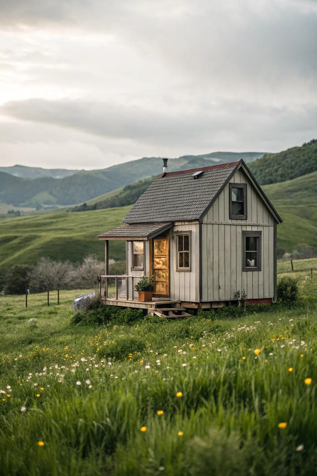 Board and batten siding provides a classic and elegant look for tiny homes.