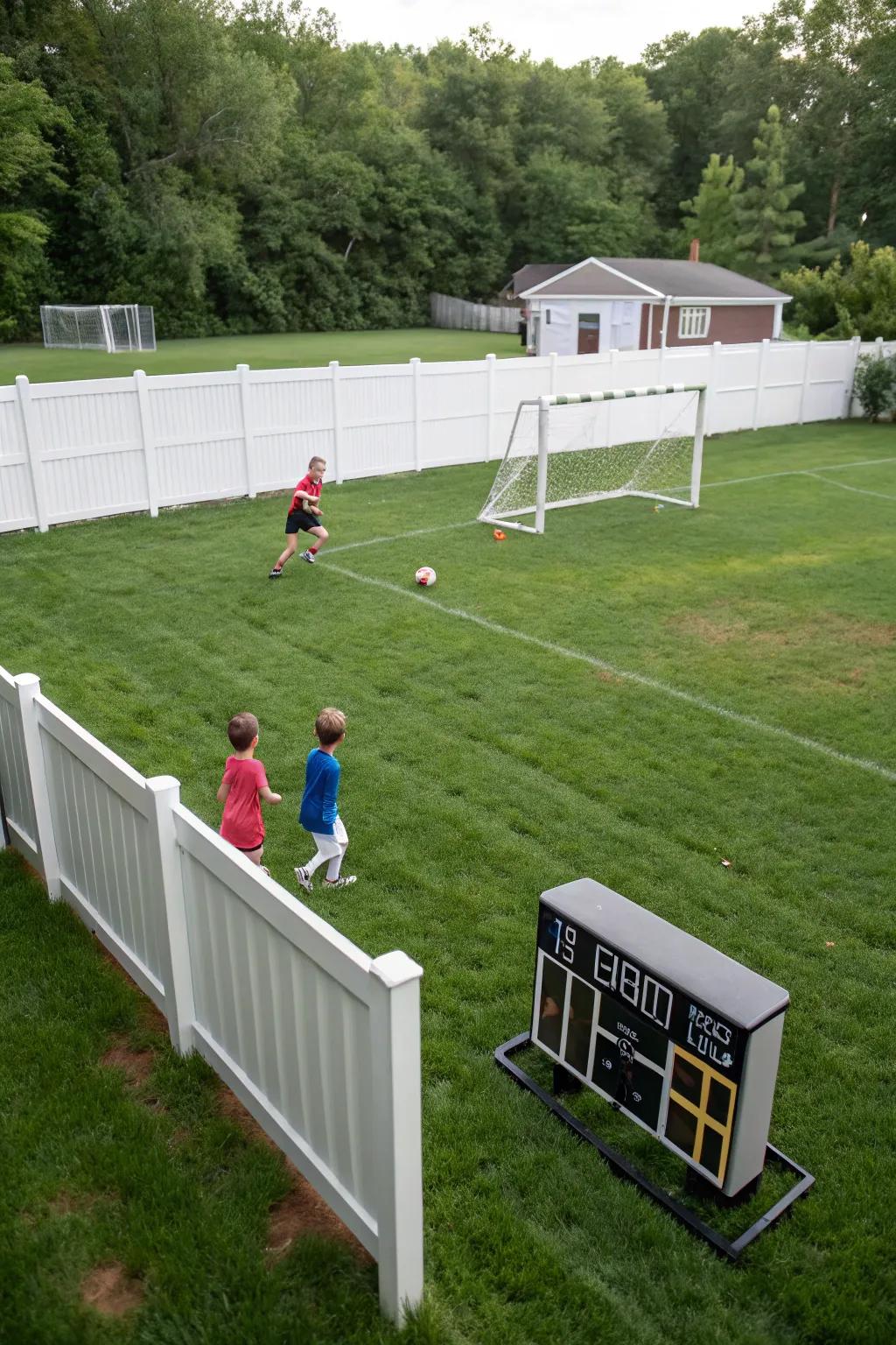 A portable scoreboard adds a fun, competitive element.